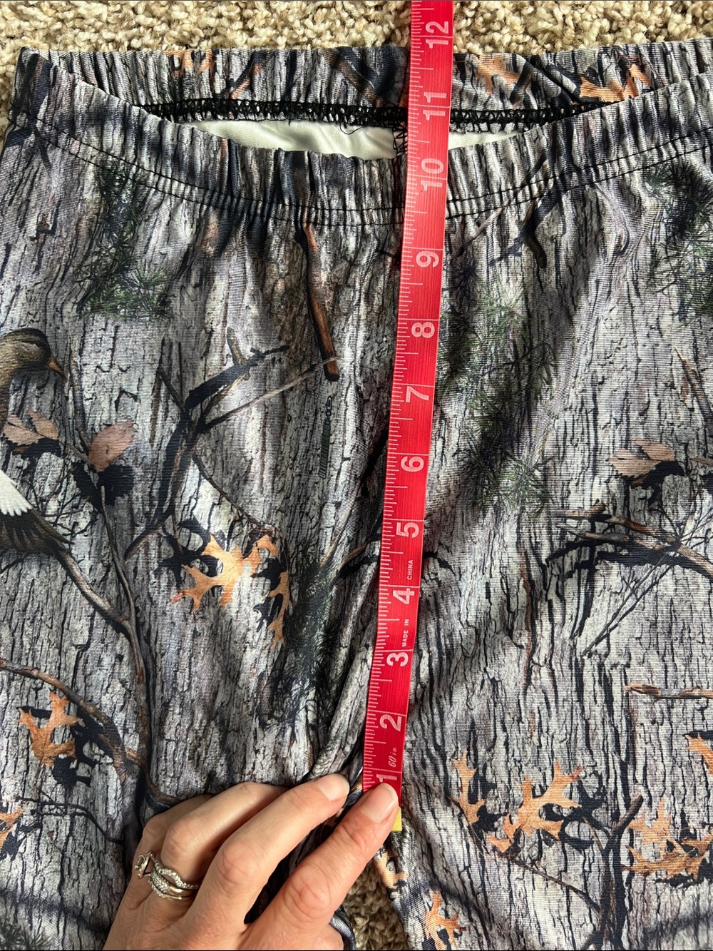 Camouflage Leggings with Ducks - Brown/Green- Wood No size but measures Sz Small - Picture 7 of 10